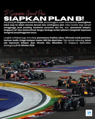 Singapura Waspadai Kabut Asap Lintas Batas, GP F1 Oktober 2026 Ikut Jadi Sorotan