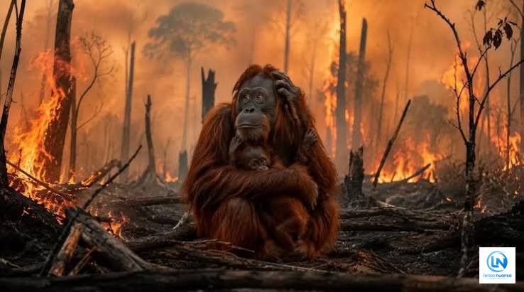 Karhutla Kalimantan Makin Mengganas, Orangutan Terusir dari Habitat hingga Satwa Mati Terpanggang